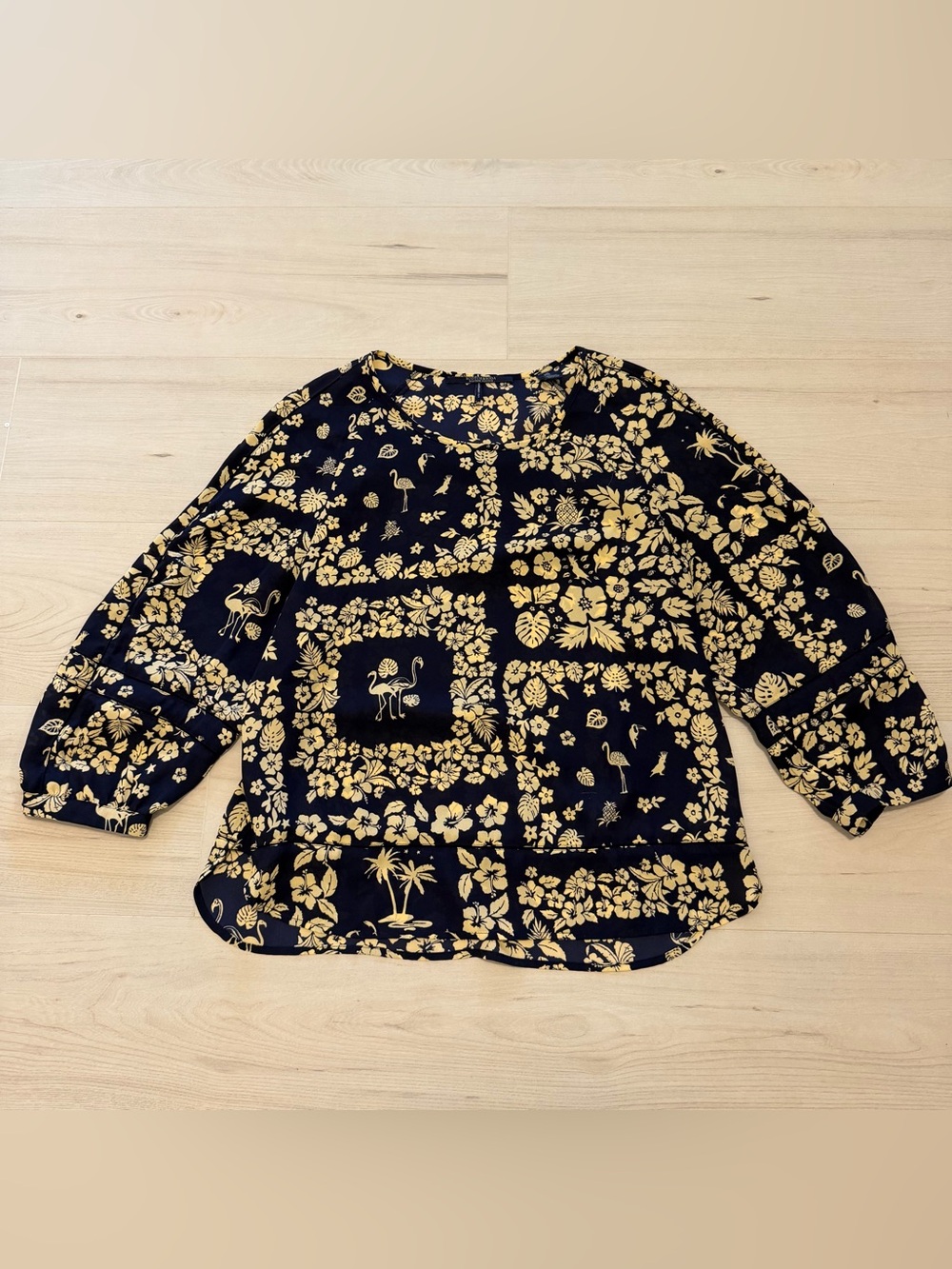 Scotch & Soda Navy Blue Floral Blouse Small
